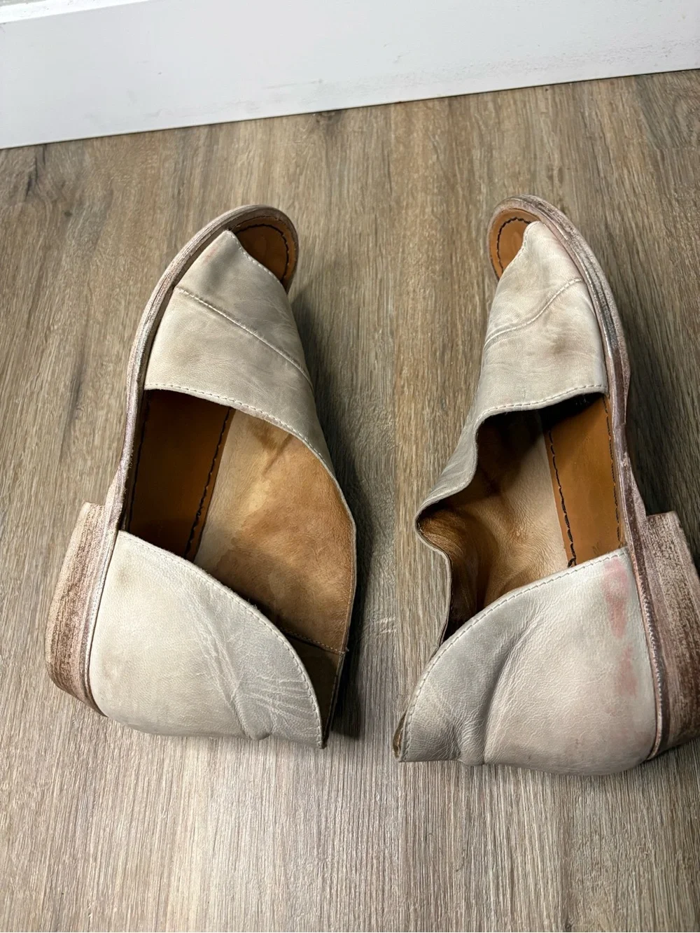 Free People Mont Blanc Asymmetrical Gray Leather Sandals Spain Size 38
